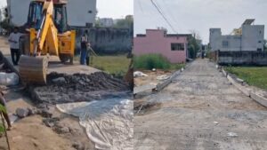 PWD मंत्री के इलाके में बड़ा एक्शन: गुणवत्ता में लापरवाही पर 2 दिन पुरानी सड़क पर अधिकारियों ने चलवाया बुलडोजर