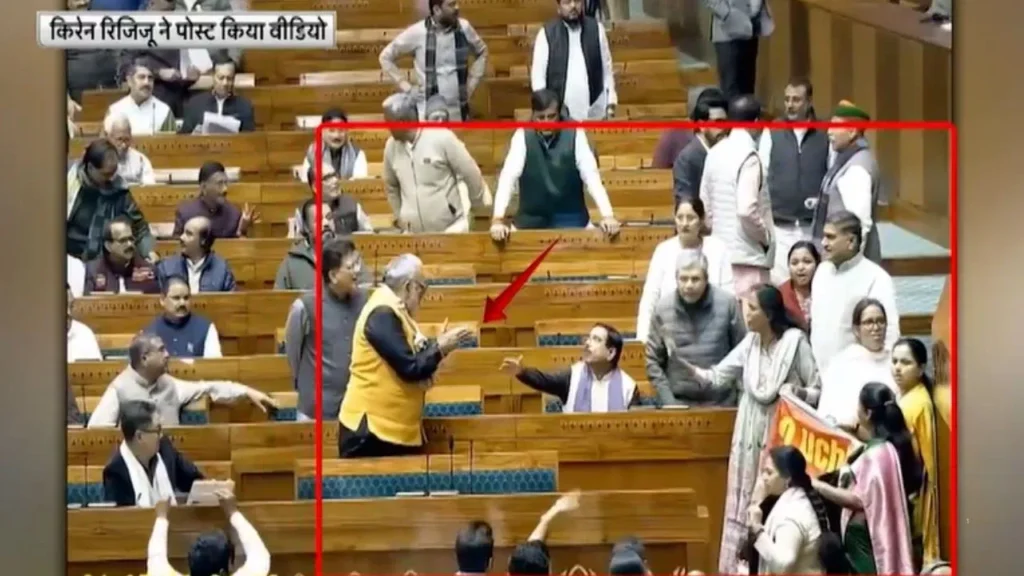 Parliament Ruckus: PM मोदी की सीट के पास विपक्ष का हंगामा, किरेन रिजिजू का दावा- ‘बड़ा सीन होने से हमने रोका’