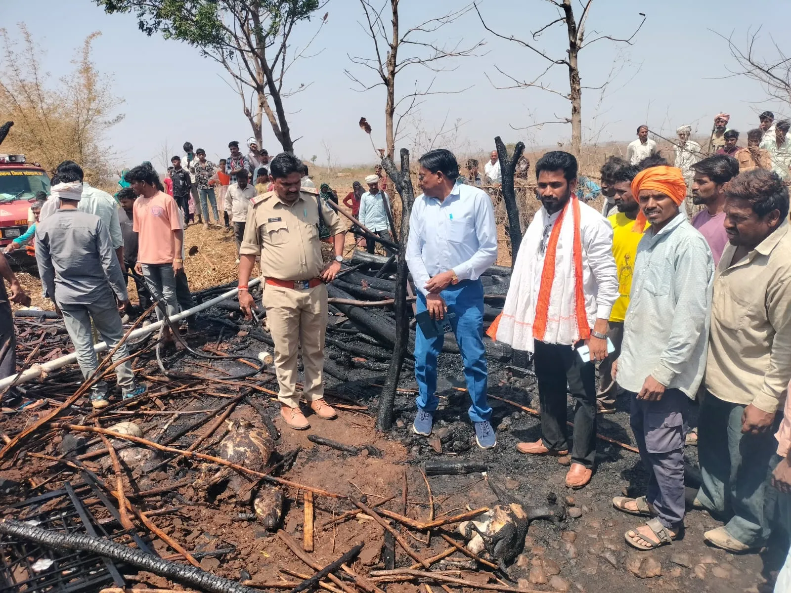 झिरन्या के बड़ी पिछोड़िया में मजदूर के घर लगी भीषण आग, मवेशी और पूरी गृहस्थी जलकर खाक