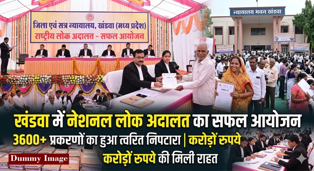 खंडवा में नेशनल लोक अदालत का सफल आयोजन: करोड़ों के मामलों का हुआ निपटारा, 3600 से अधिक प्रकरणों में मिली राहत
