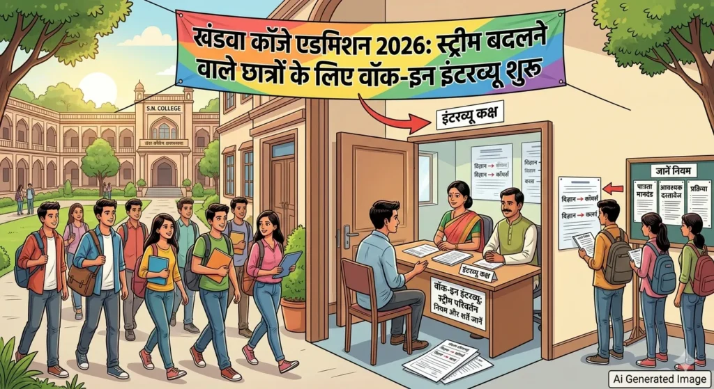 खंडवा कॉलेज एडमिशन 2026: स्ट्रीम बदलने वाले छात्रों के लिए वॉक-इन इंटरव्यू शुरू, जानें नियम