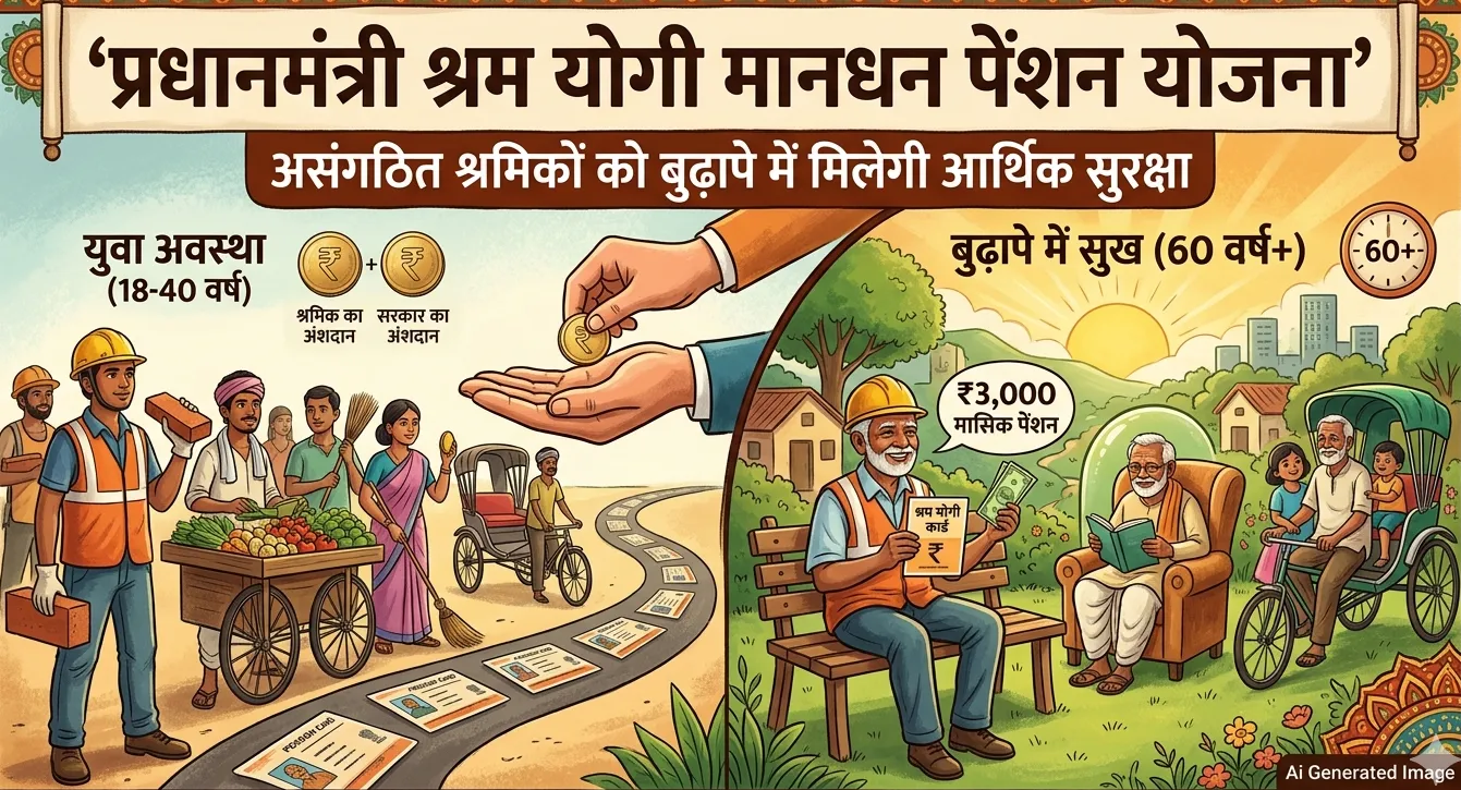 प्रधानमंत्री श्रम योगी मानधन पेंशन योजना: असंगठित श्रमिकों को बुढ़ापे में मिलेगी आर्थिक सुरक्षा
