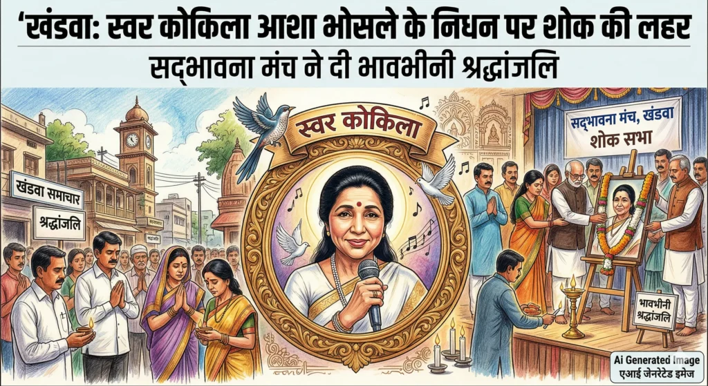 खंडवा: स्वर कोकिला आशा भोसले के निधन पर शोक की लहर, सद्भावना मंच ने दी भावभीनी श्रद्धांजलि