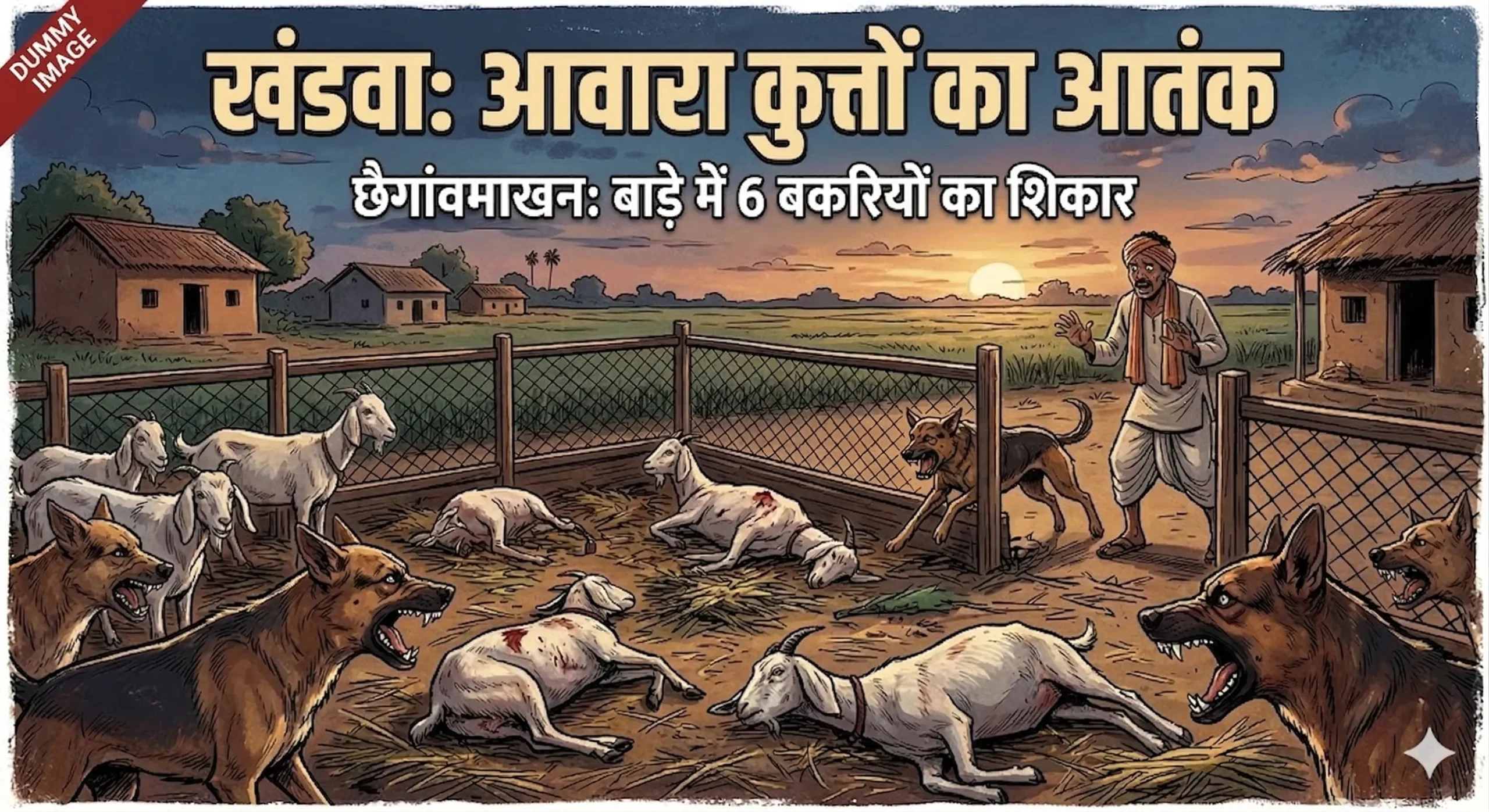 खंडवा: छैगांवमाखन में आवारा कुत्तों का भारी आतंक, बाड़े में घुसकर 6 बकरियों को बनाया शिकार