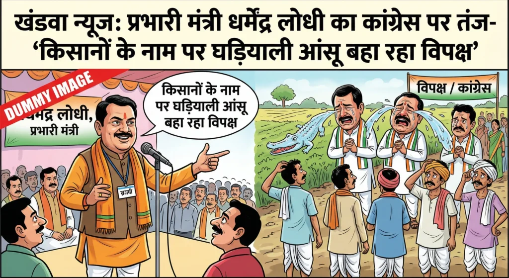 खंडवा: प्रभारी मंत्री धर्मेंद्र लोधी का कांग्रेस पर तंज- ‘किसानों के नाम पर घड़ियाली आंसू बहा रहा विपक्ष’