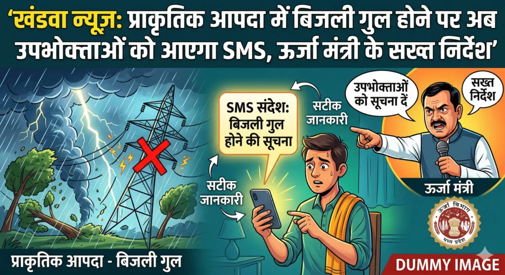 खंडवा: प्राकृतिक आपदा में बिजली गुल होने पर अब उपभोक्ताओं को आएगा SMS, ऊर्जा मंत्री के सख्त निर्देश