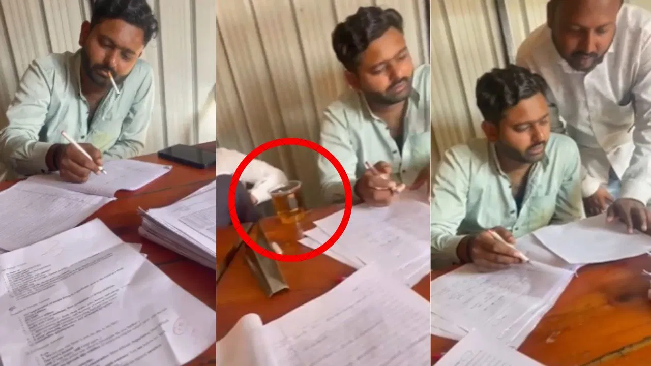 लातूर में शर्मनाक! शराब के नशे में धुत टीचर ने सिगरेट पीते हुए जांची बच्चों की कॉपियां, वीडियो सामने आने के बाद सस्पेंड