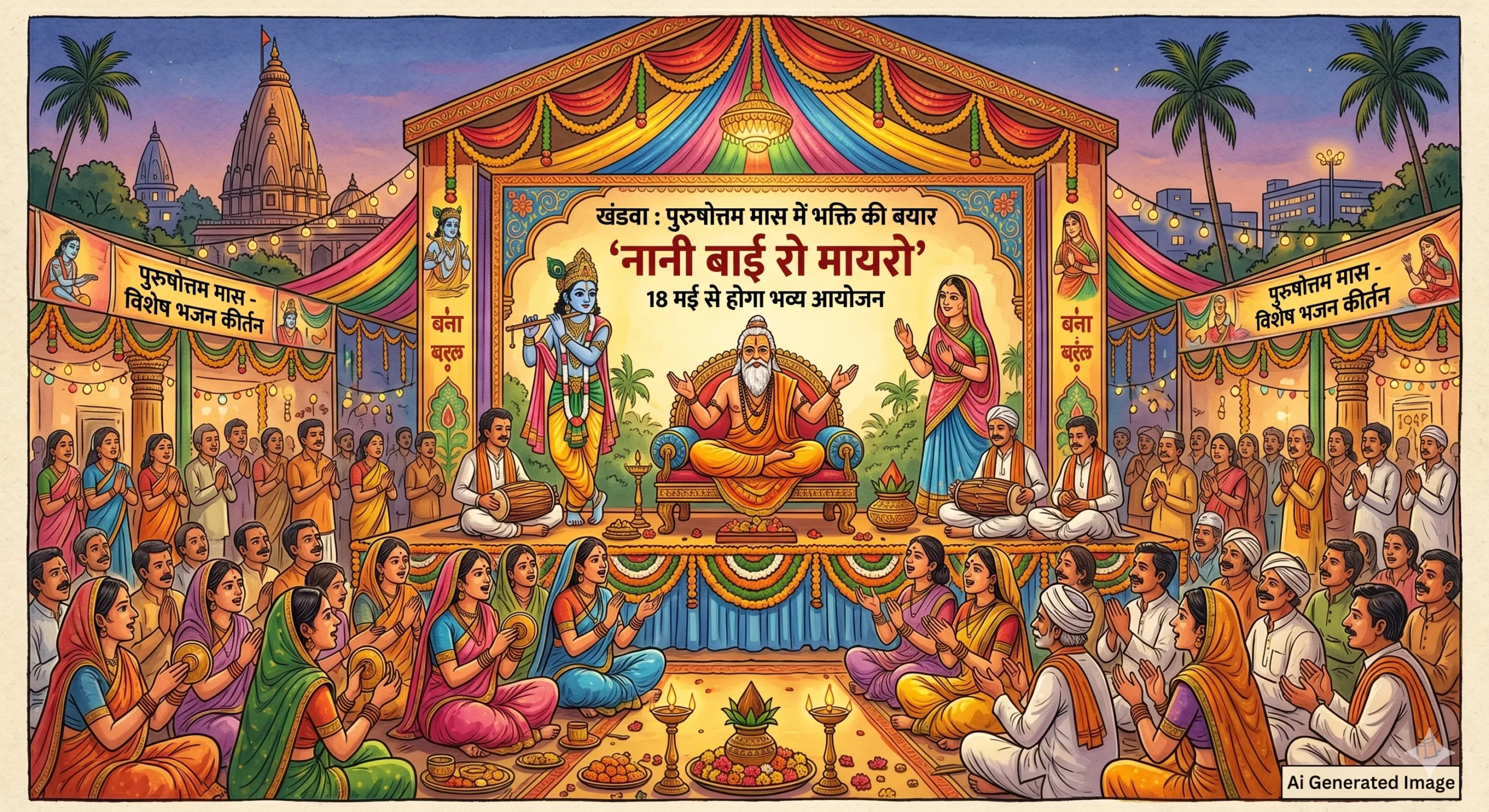 खंडवा: पुरुषोत्तम मास में बहेगी भक्ति की बयार, 18 मई से होगा ‘नानी बाई रो मायरो’ का आयोजन