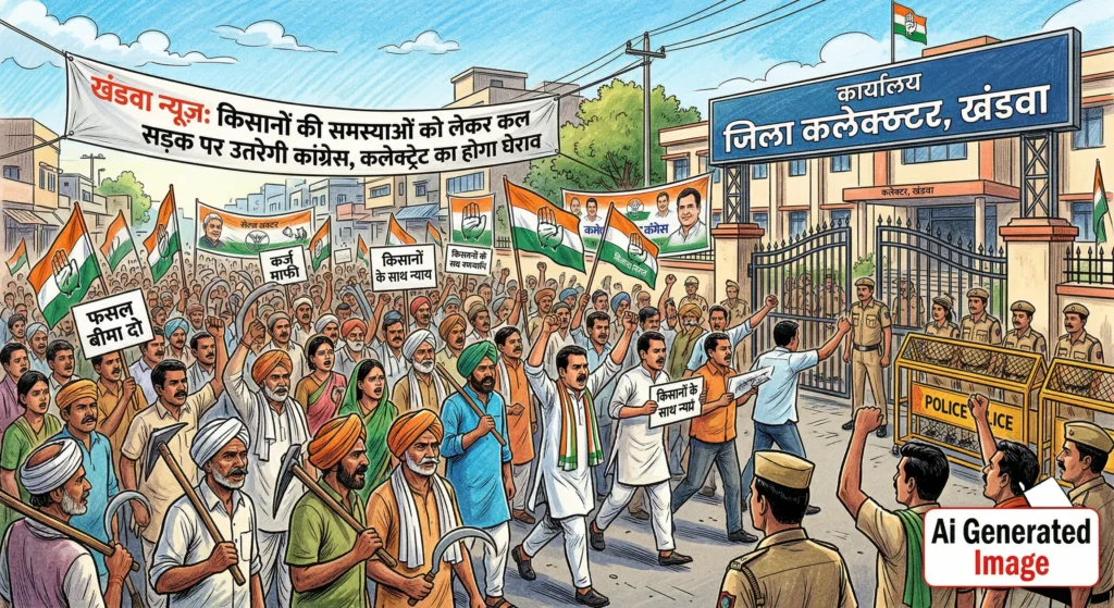खंडवा: किसानों की समस्याओं को लेकर आज सड़क पर उतरेगी कांग्रेस, कलेक्ट्रेट का होगा घेराव