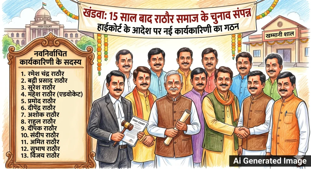 खंडवा: 15 साल बाद राठौर समाज के चुनाव संपन्न, हाईकोर्ट के आदेश पर नई कार्यकारिणी का गठन