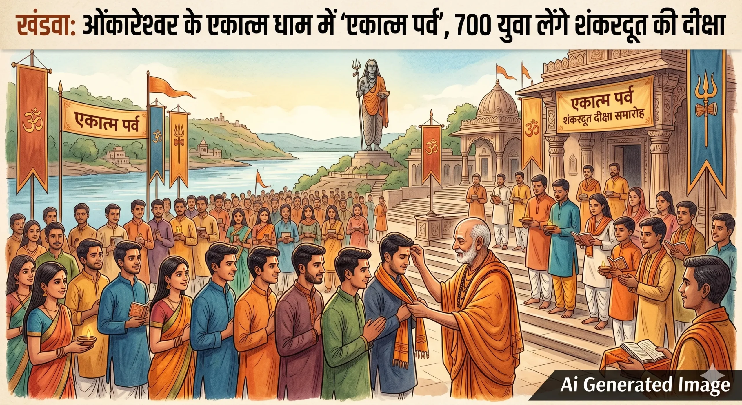 खंडवा: ओंकारेश्वर के एकात्म धाम में ‘एकात्म पर्व’, 700 युवा लेंगे शंकरदूत की दीक्षा