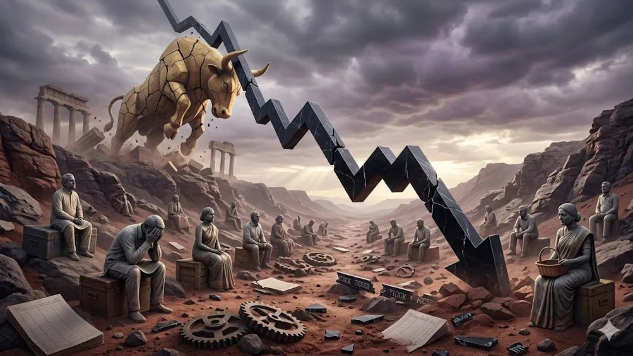 Share Market Today: होर्मुज संकट से शेयर बाजार में भारी गिरावट, सेंसेक्स-निफ्टी ने गंवाई पूरी बढ़त; जानें गिरावट के 6 बड़े कारण