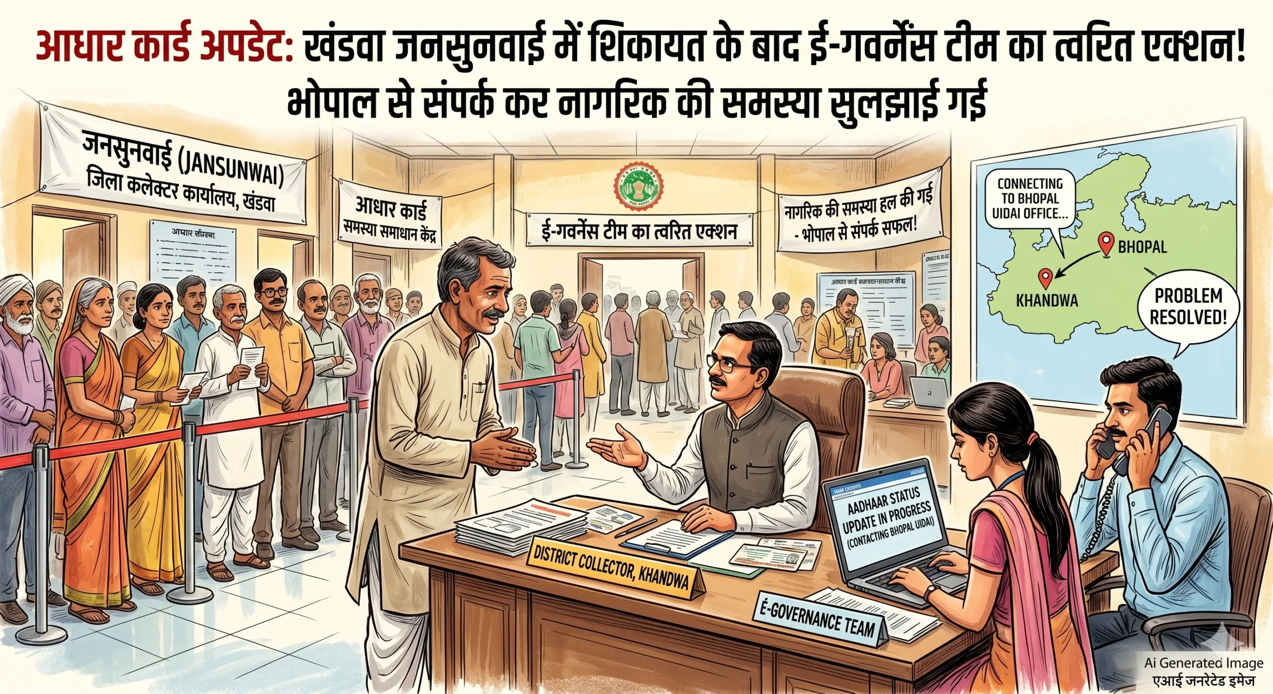 कलेक्टर ऋषभ गुप्ता की पहल से 1 साल बाद चालू हुआ छात्र का ‘आधार’, कलेक्ट्रेट पहुंचकर जताया आभार