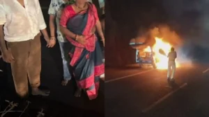 Indore News: भेरूघाट में चलती कार बनी आग का गोला; धार्मिक यात्रा से लौट रहे परिवार की बाल-बाल बची जान