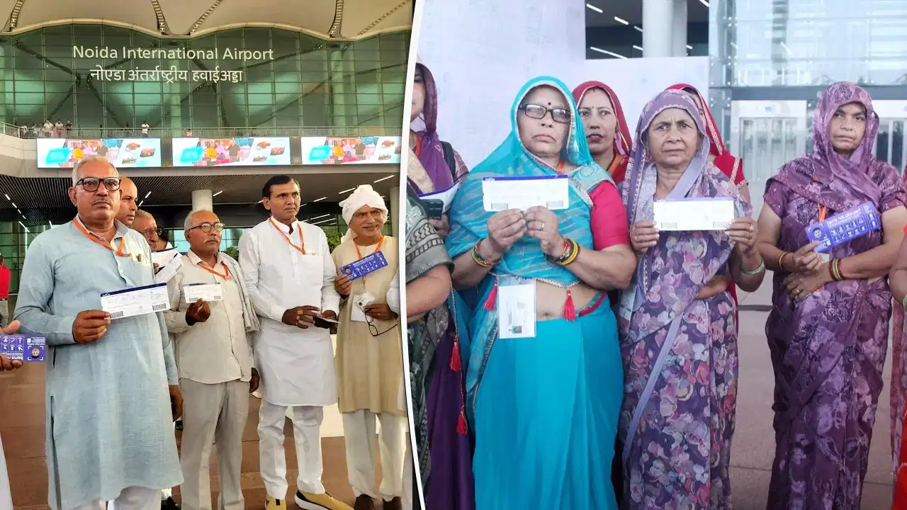 Noida Airport Historic Flight: जेवर एयरपोर्ट से पहली उड़ान; जमीन देने वाले किसानों ने भरी लखनऊ के लिए उड़ान