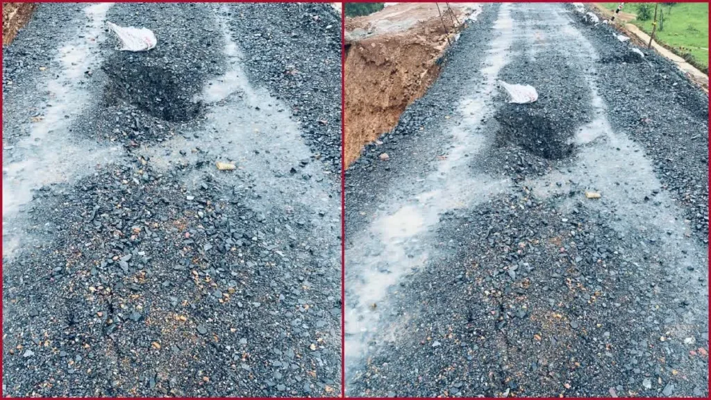 बीजापुर के भोपालपटनम में मूसलाधार बारिश का कहर, NH-163 का अस्थायी डायवर्जन बहने से यातायात पूरी तरह ठप