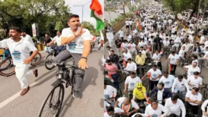 इंदौर से भोपाल तक कांग्रेस की ‘युवा स्वाभिमान यात्रा’: जीतू पटवारी ने सरकार पर साधा निशाना, शुरू की साइक्लोथॉन