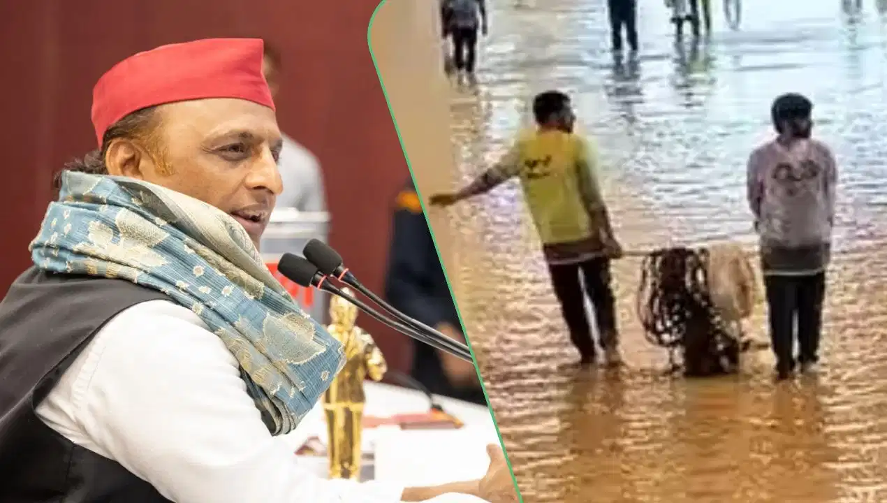ग्रेटर नोएडा में भारी बारिश से नोएडा इंटरनेशनल एयरपोर्ट में जलभराव, अखिलेश यादव ने सरकार पर कसा तंज