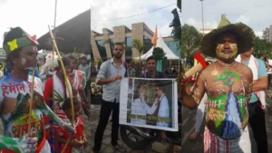 रांची के जयपाल सिंह मुंडा स्टेडियम में अनोखा प्रदर्शन: विश्व आदिवासी दिवस पर पारंपरिक भेष-भूषा और स्पाइडर-मैन बनकर पहुंचे युवा, सरकार के खिलाफ नारेबाजी