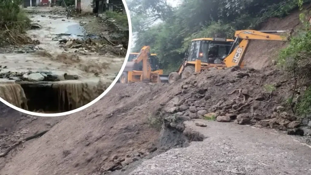 उत्तराखंड में मूसलाधार बारिश से जनजीवन बेहाल: मसूरी मार्ग पर भूस्खलन, नैनीताल मॉल रोड पर भरा मलबा