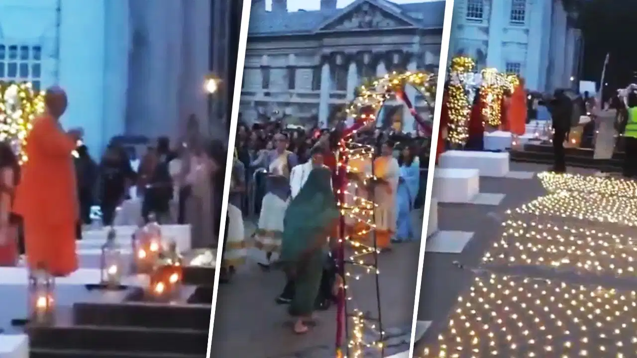 Ganga Aarti in London: लंदन में टेम्स नदी के किनारे पहली बार हुई भव्य गंगा आरती, दीपों से जगमगाया किनारा