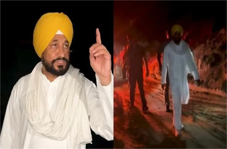 रूपनगर में आधी रात को सतलुज नदी किनारे पहुंचे चरणजीत सिंह चन्नी, पोकलेन मशीनों से अवैध खनन का पर्दाफाश